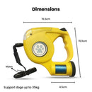 Floofi 3 in 1 Waste Beg LED Leash Yellow - NuSea