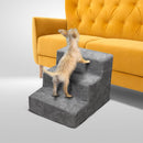 FLOOFI 3 - Step Detachable Memory Foam Pet Stairs with Removable Washable Cover (Grey) - NuSea