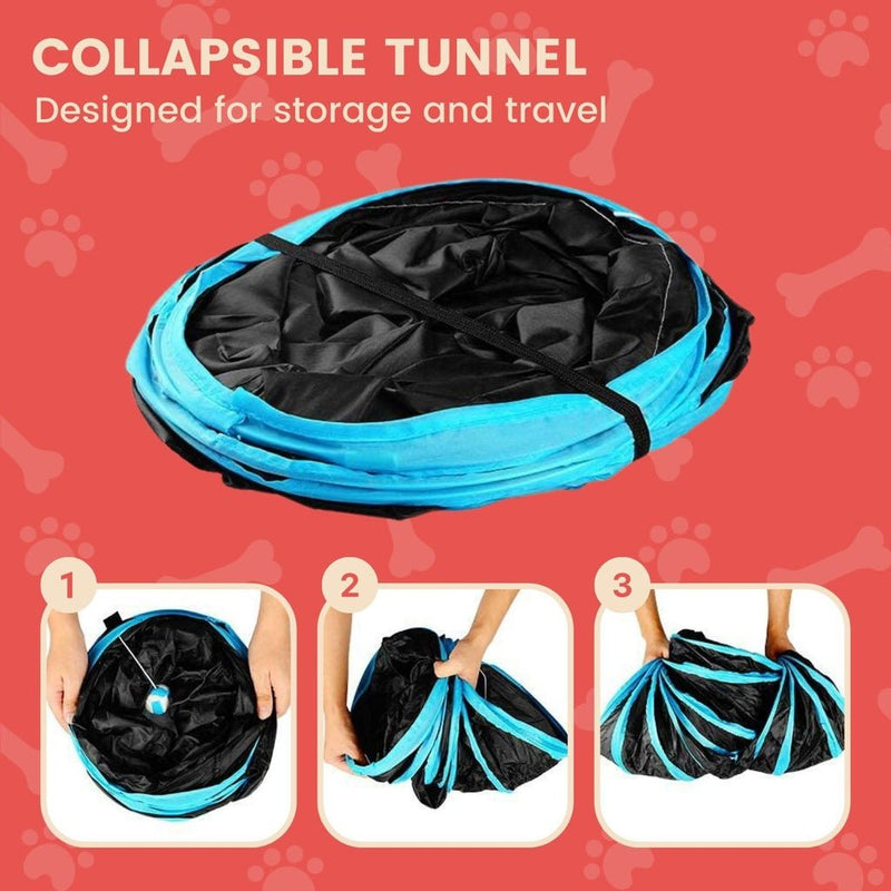 Floofi 4 Holes Cat Tunnel (Blue) - NuSea