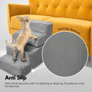 FLOOFI 4 - Step Detachable Memory Foam Pet Stairs with Removable Washable Cover (Grey) - NuSea