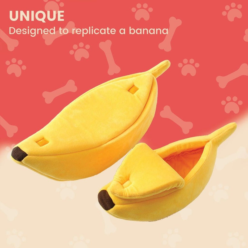 Floofi Banana Pet Bed (M Yellow) - NuSea