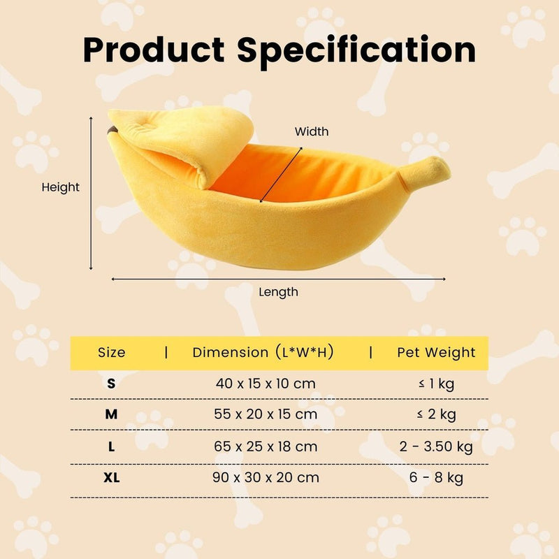 Floofi Banana Pet Bed (XL Yellow) - NuSea