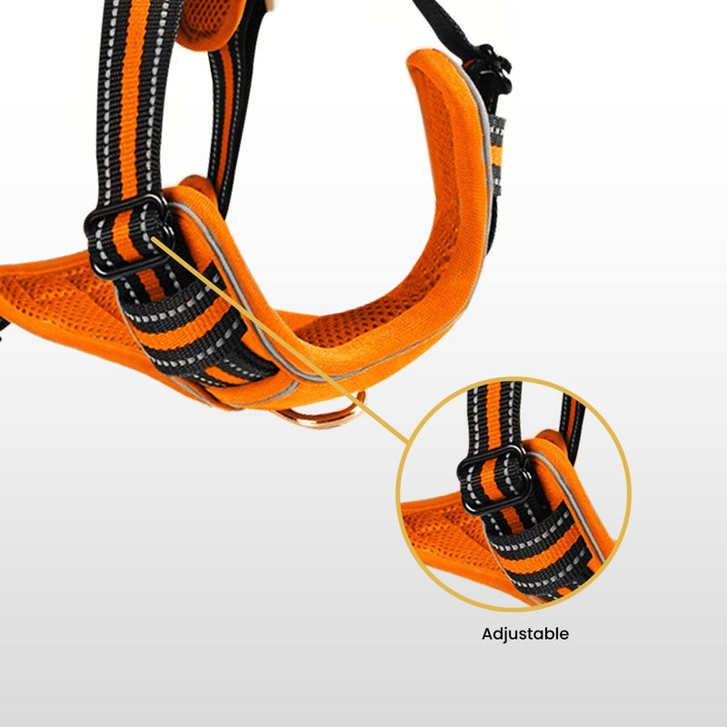 FLOOFI Dog Harness Vest L Size (Orange) - NuSea