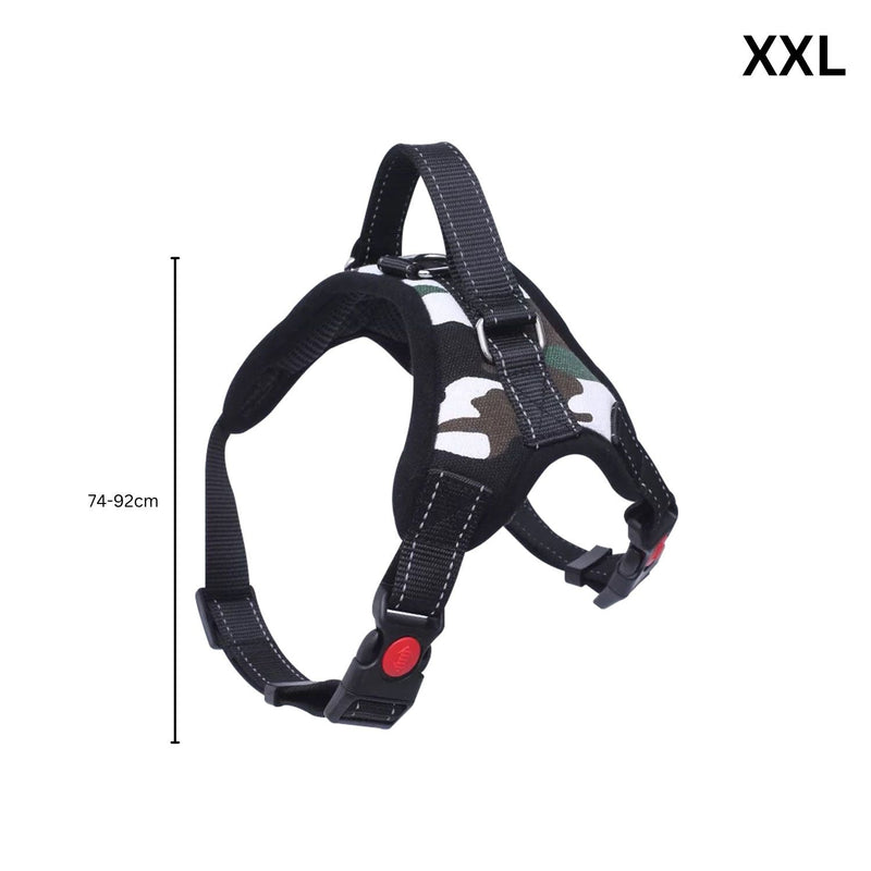 FLOOFI Dog Harness XXL Size (Army Green & White) - NuSea