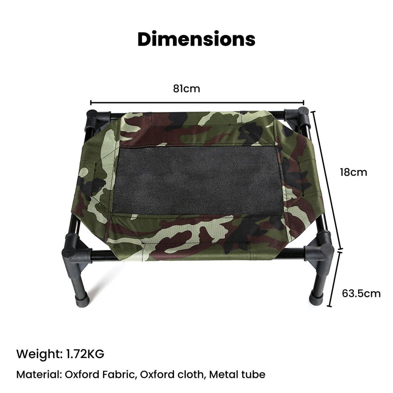 Floofi Elevated Camping Pet Bed (M Army) - NuSea