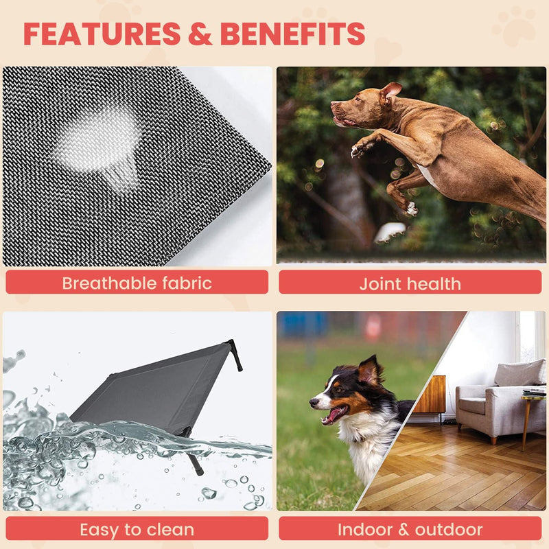 Floofi Elevated Camping Pet Bed (XL Army) - NuSea