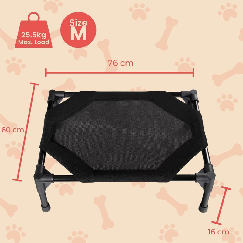 Floofi Elevated Pet Bed (M Black) - NuSea