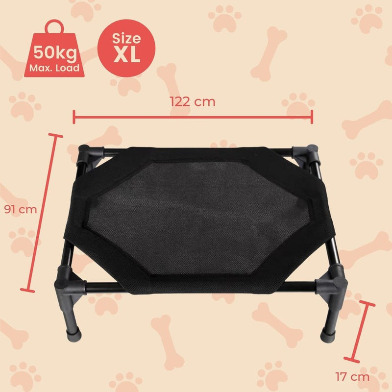 Floofi Elevated Pet Bed (XL Black) - NuSea