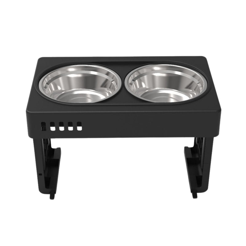 FLOOFI Elevated Raised Pet Feeder with Double Bowl (Black) - NuSea