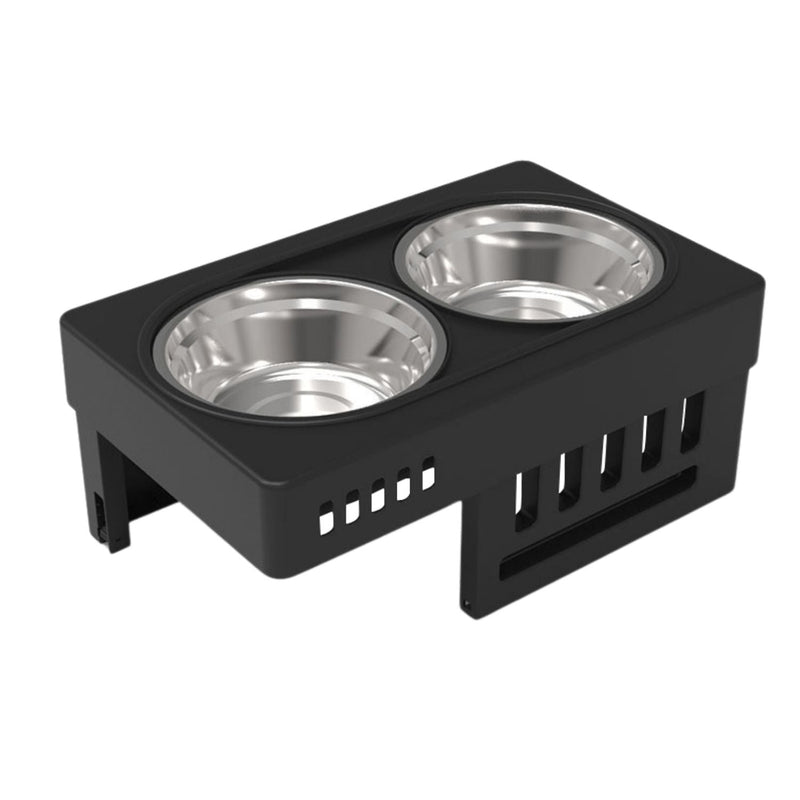 FLOOFI Elevated Raised Pet Feeder with Double Bowl (Black) - NuSea