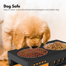 FLOOFI Elevated Raised Pet Feeder with Double Bowl (Black) - NuSea