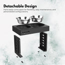 FLOOFI Elevated Raised Pet Feeder with Double Bowl (Black) - NuSea