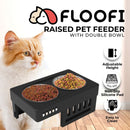 FLOOFI Elevated Raised Pet Feeder with Double Bowl (Black) - NuSea