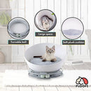 Floofi Pet Bed Cat 2 in 1 With Turntable Toy (Grey) - NuSea