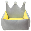 Floofi Pet Bed Crown Shape (L Grey Yellow) - NuSea