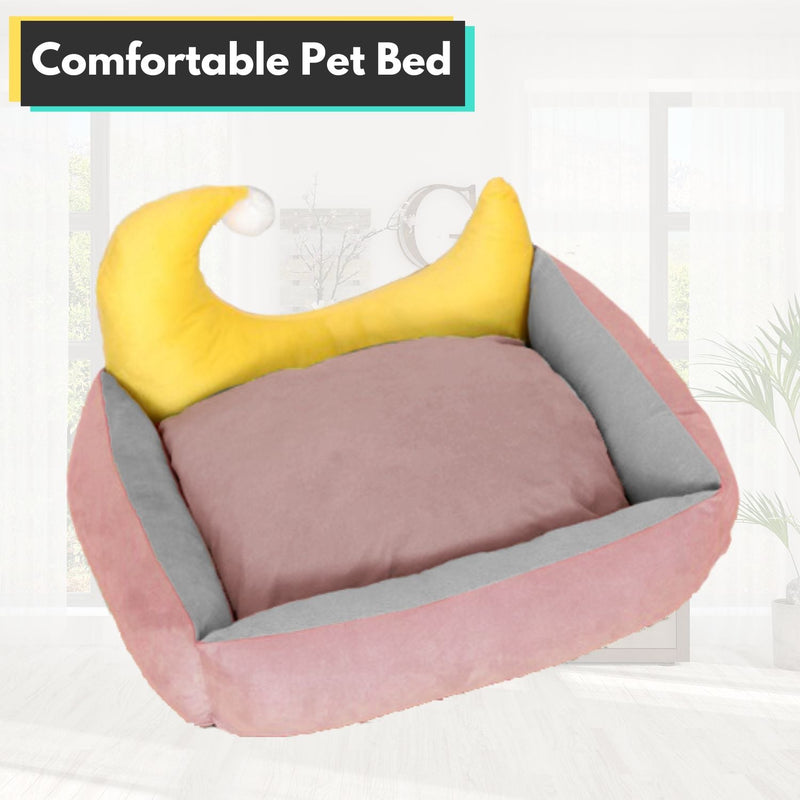 Floofi Pet Bed Moon Design (M Pink) - NuSea
