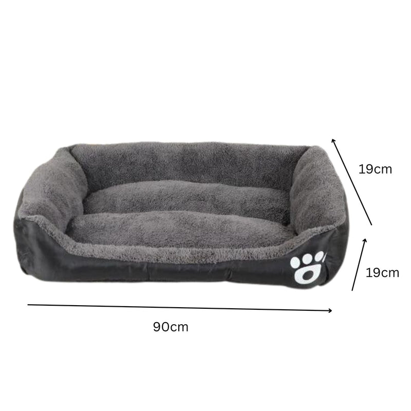 FLOOFI Pet Bed Square XL Size (Black+Dark Grey) - NuSea