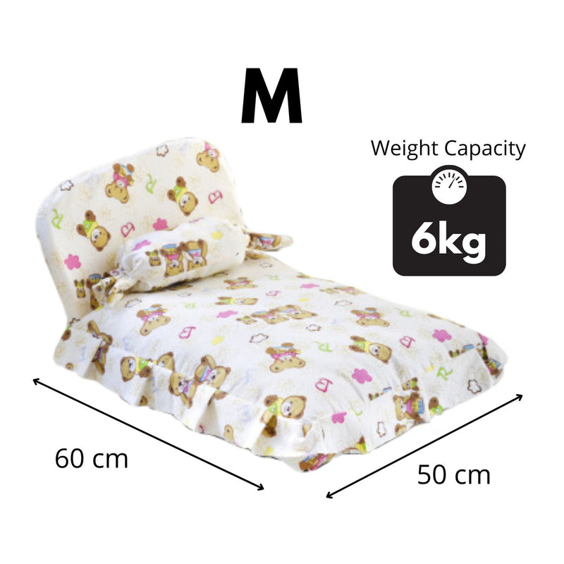 Floofi Pet Bed With Pillow and Quilt Bear (M) - NuSea