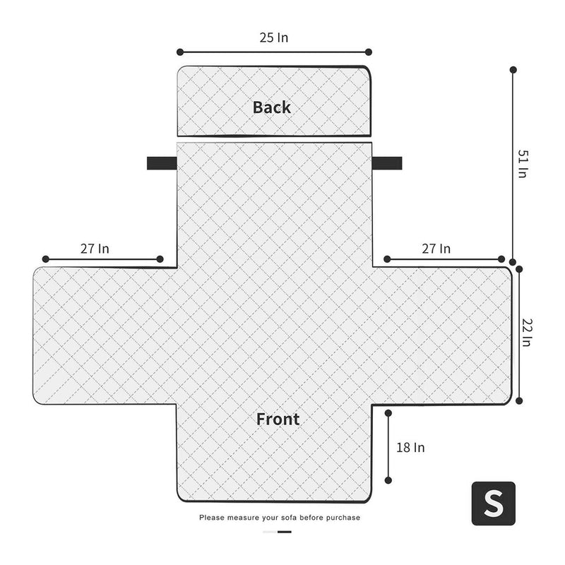 FLOOFI Pet Sofa Cover Recliner Chair S Size with Pocket (Light Grey) - NuSea