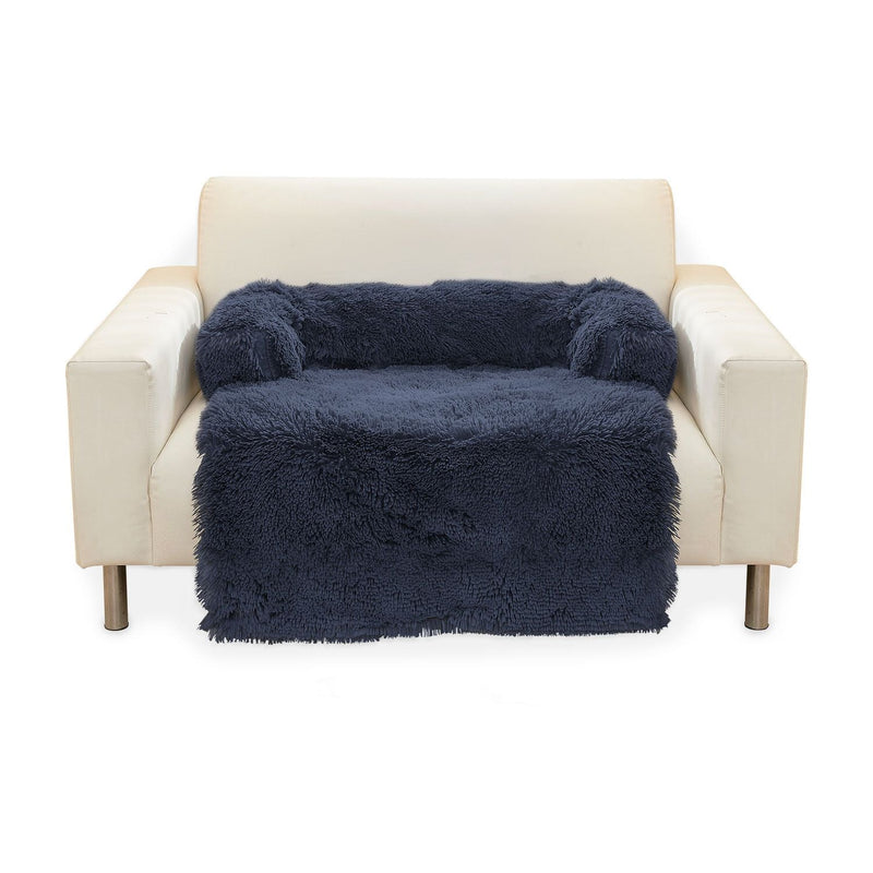 Floofi Pet Sofa Cover Soft with Bolster L Size (Dark Blue) - NuSea