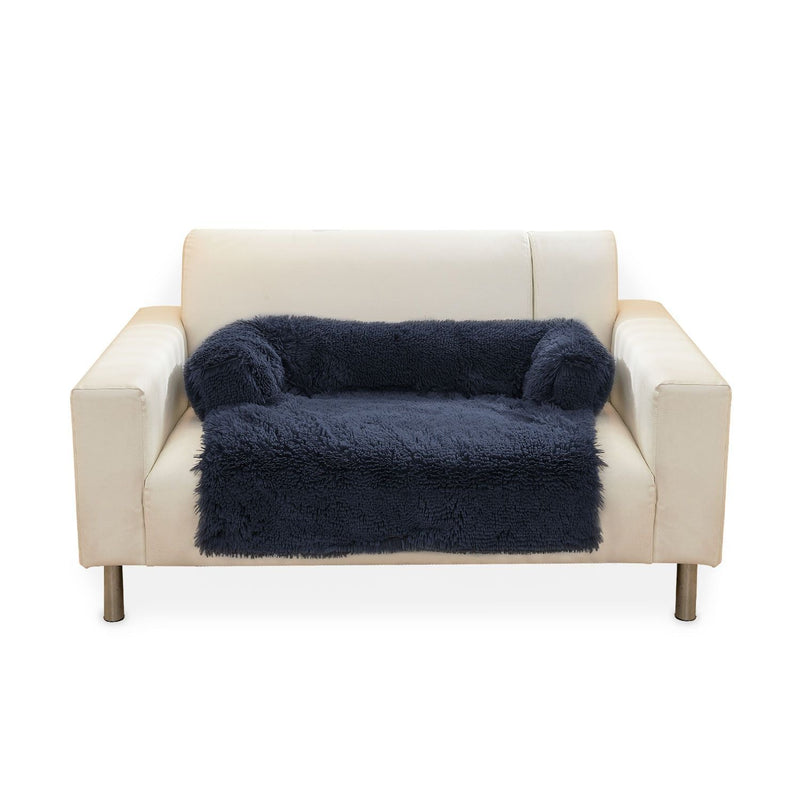 Floofi Pet Sofa Cover Soft with Bolster S Size (Dark Blue) - NuSea