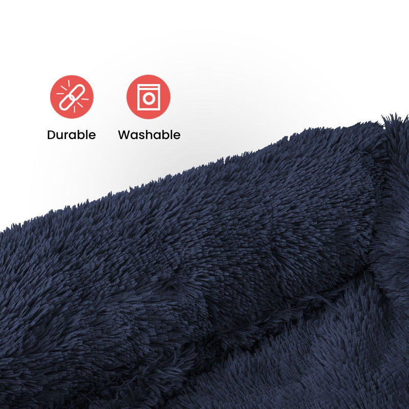 Floofi Pet Sofa Cover Soft with Bolster S Size (Dark Blue) - NuSea
