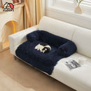 Floofi Pet Sofa Cover Soft with Bolster S Size (Dark Blue) - NuSea