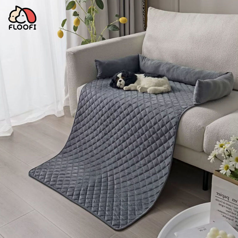 FLOOFI Pet Sofa Cover with Bolster L Size (Grey) - NuSea