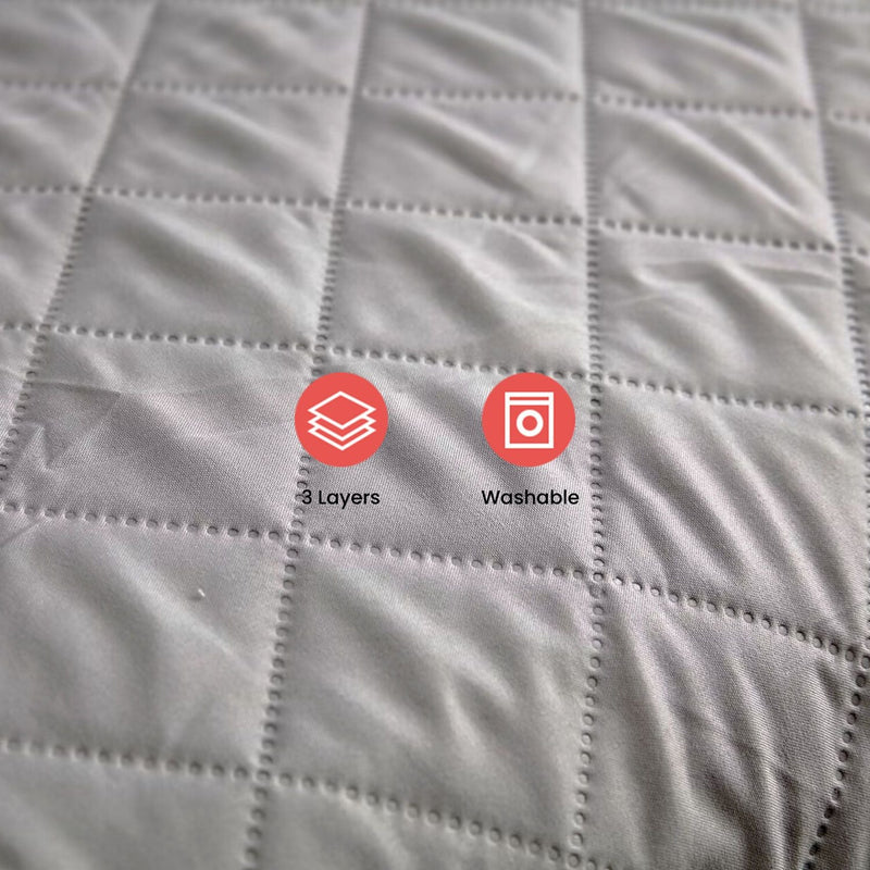 FLOOFI Pet Sofa Cover with Bolster L Size (Light Grey) - NuSea