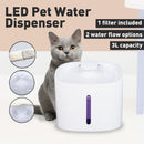 Floofi Pet Water Fountain Dispenser LED USB 3L - NuSea