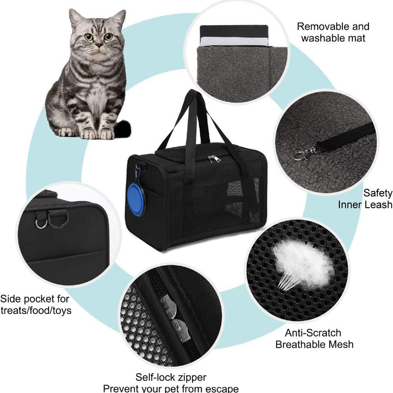 Floofi Portable Pet Carrier - L Size (Black) - NuSea