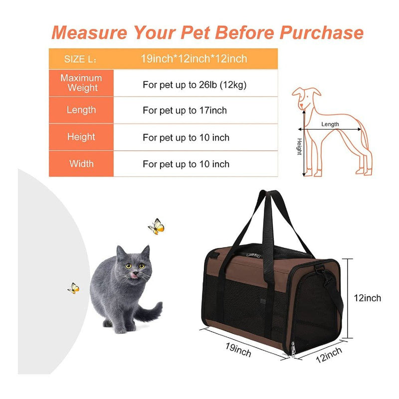Floofi Portable Pet Carrier - L Size (Brown) - NuSea