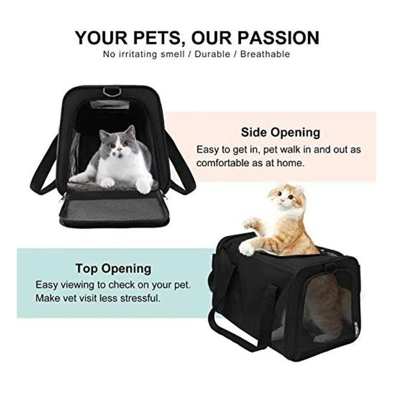 Floofi Portable Pet Carrier - M Size (Black) - NuSea