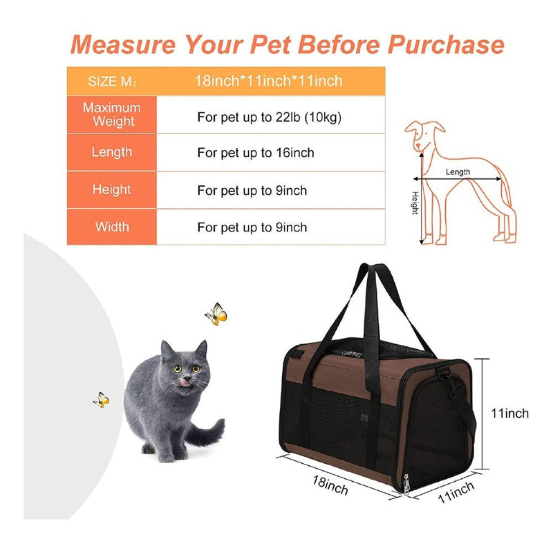 Floofi Portable Pet Carrier - M Size (Brown) - NuSea