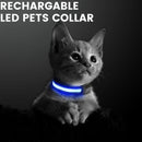 Floofi Solar USB Rechargable LED Dog Collar (L Blue) - NuSea