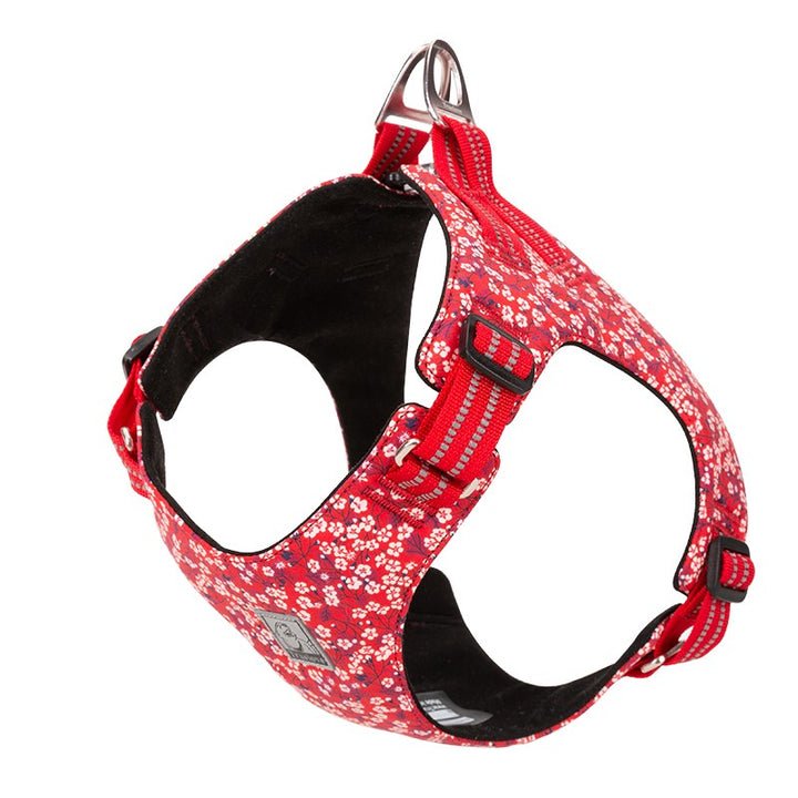 Floral Doggy Harness Red 3XS - NuSea