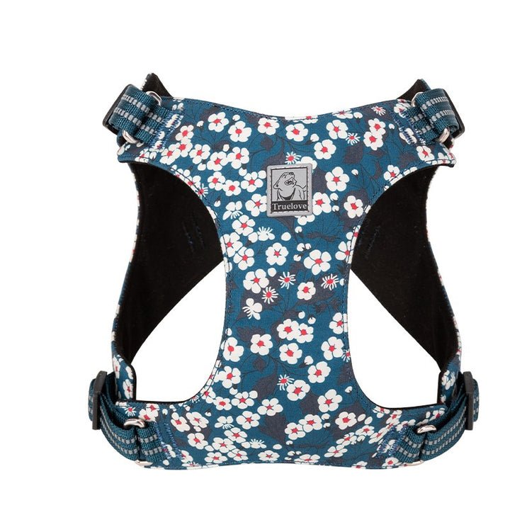 Floral Doggy Harness Saxony Blue XS - NuSea