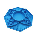 Flower Mandala Slow Feeder Lick Mat Bowl - Blue - NuSea