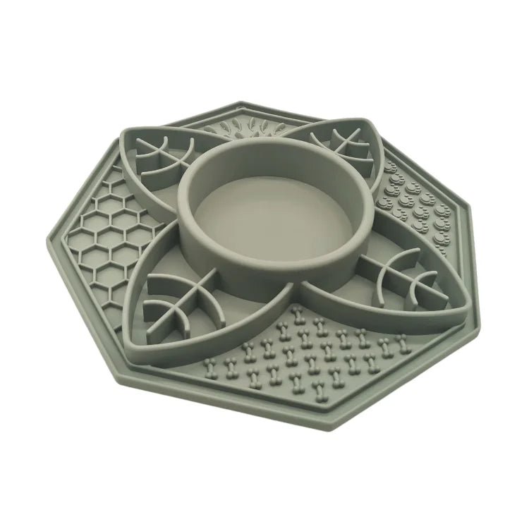 Flower Mandala Slow Feeder Lick Mat Bowl - Sage - NuSea