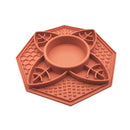 Flower Mandala Slow Feeder Lick Mat Bowl - Terracotta - NuSea