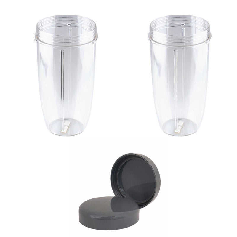 For Nutribullet 2 Tall Cups + 2 Stay Fresh Lid For All Nutri 600 and 900 Models - NuSea