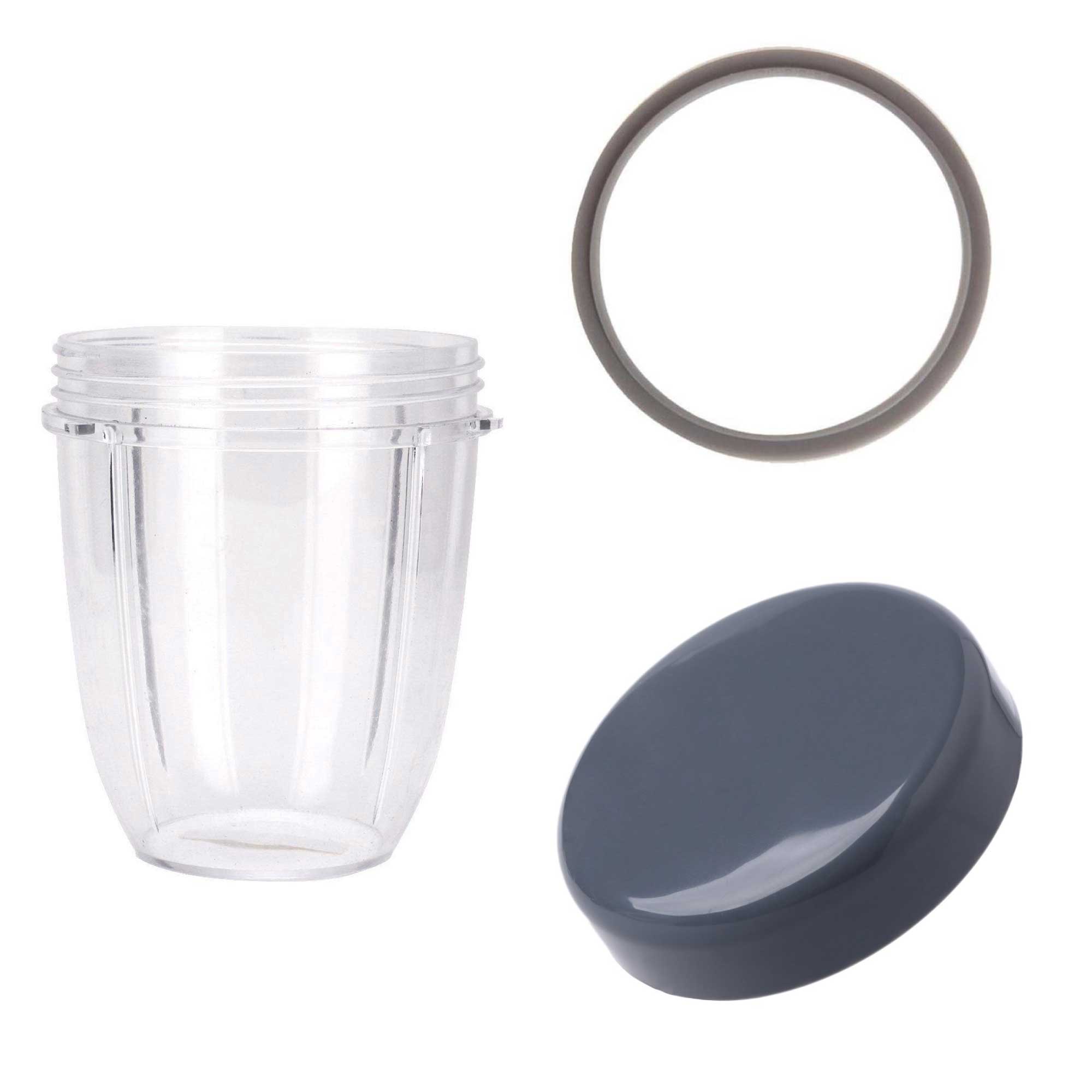For Nutribullet Short Cup + Stay Fresh Lid + Grey Seal - For 900 and 600 Models - NuSea