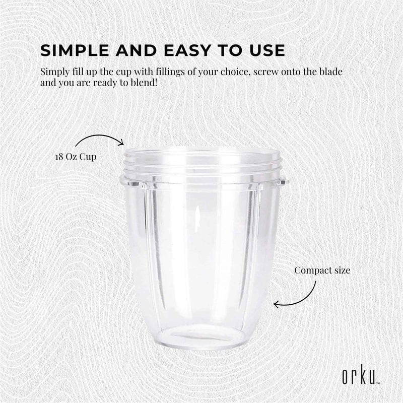 For Nutribullet Small Short Little 18 Oz Cup - For 600W + 900W Model Replacement - NuSea