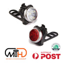 Waterproof Bicycle Bike Lights Front Rear Tail Light Lamp USB Rechargeable IPX4