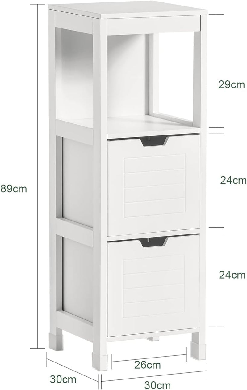 Freestanding Cabinet 2 Drawers Shelf Cupboard - NuSea