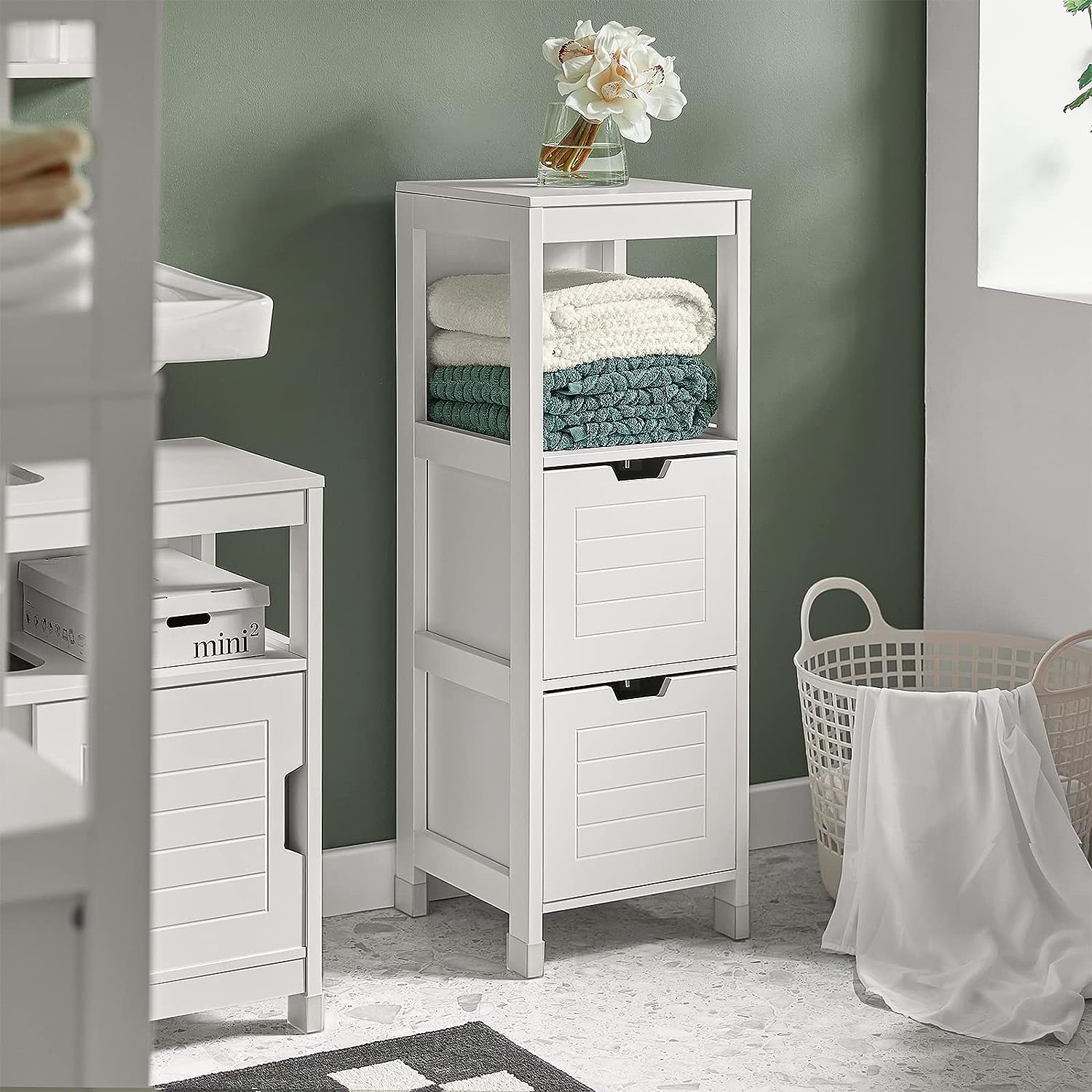 Freestanding Cabinet 2 Drawers Shelf Cupboard - NuSea