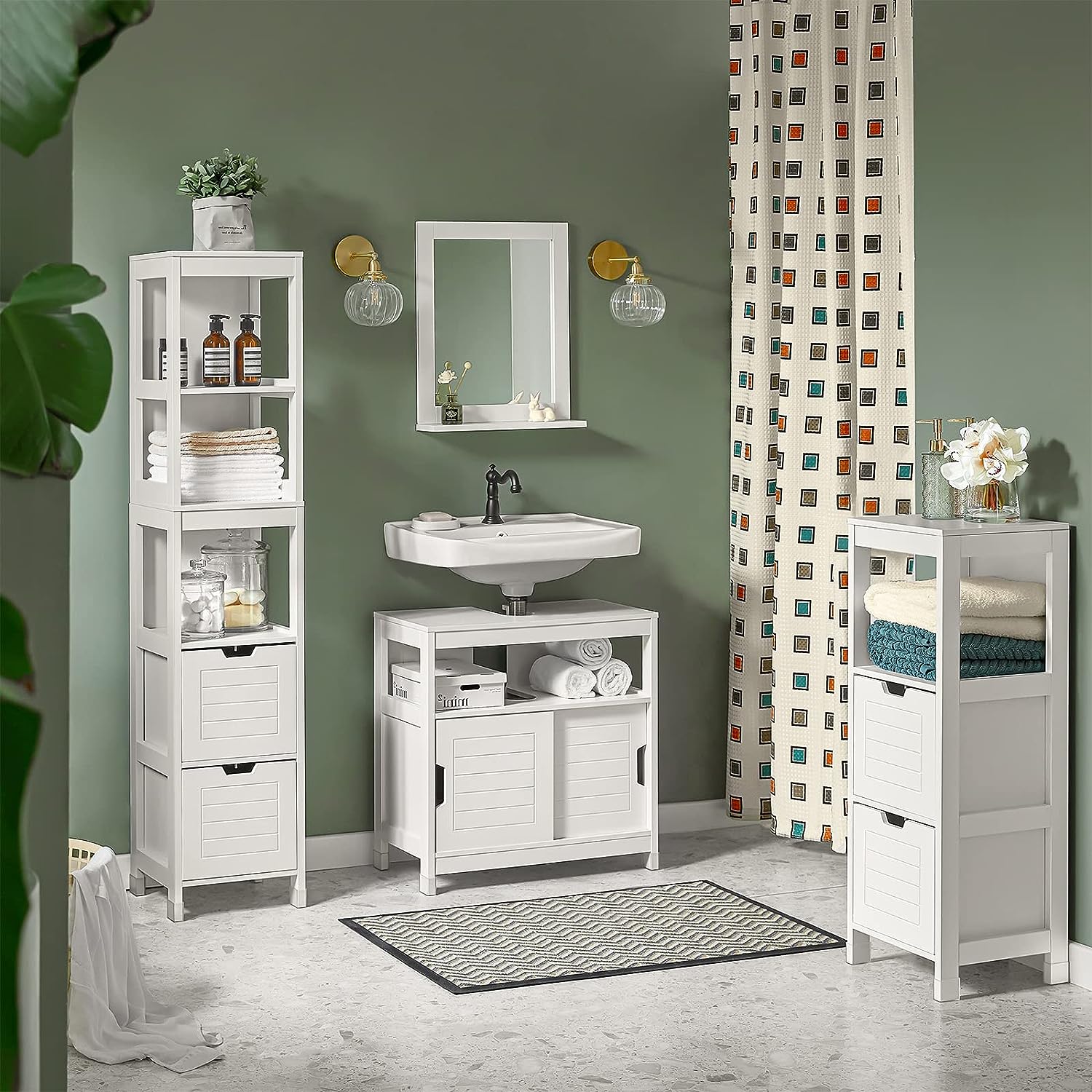 Freestanding Cabinet 2 Drawers Shelf Cupboard - NuSea