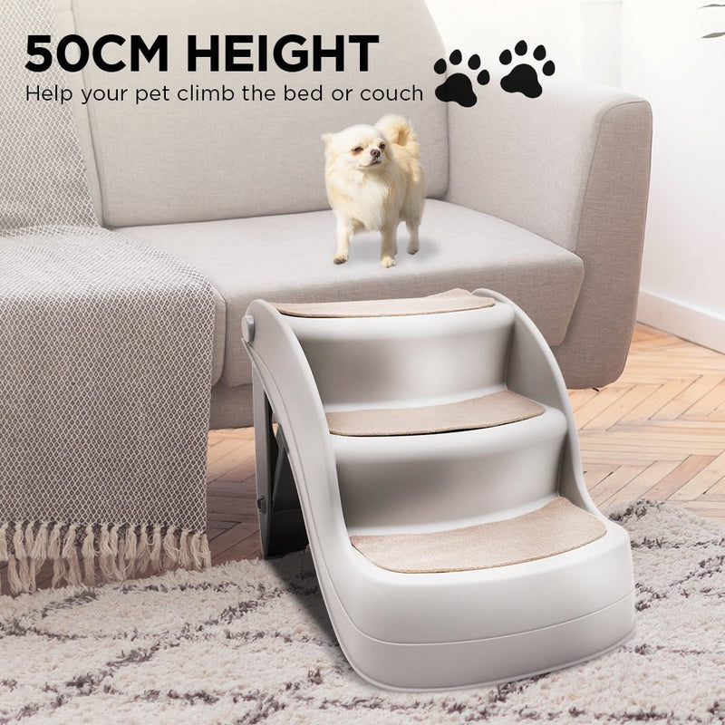Furtastic 38cm Foldable Pet Stairs Ramp - Grey - NuSea