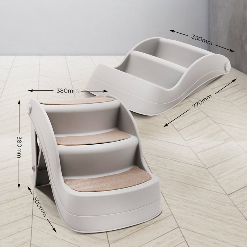 Furtastic 38cm Foldable Pet Stairs Ramp - Grey - NuSea