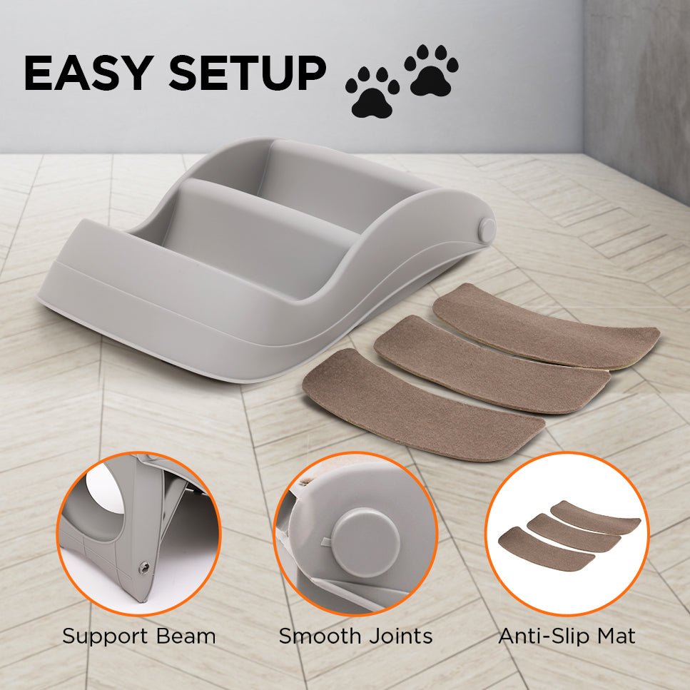 Furtastic 38cm Foldable Pet Stairs Ramp - Grey - NuSea